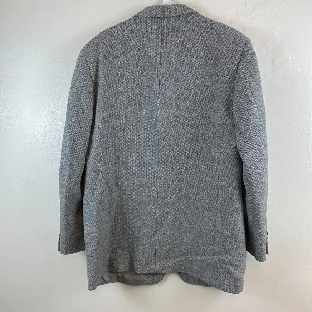 Canali Blazer 52R XXL Gray Check 100% Pure Wool Proposta Made in Italy Jacket